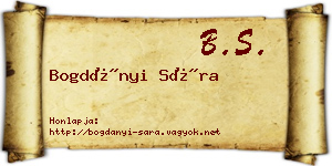Bogdányi Sára névjegykártya