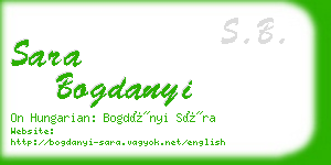 sara bogdanyi business card